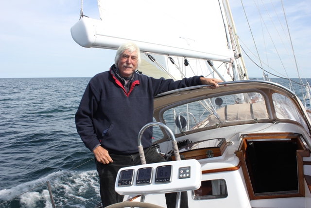 Tom Cunliffe on his beautiful yacht Constance